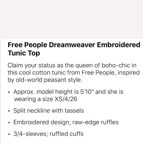 Sold❗️FREE PEOPLE embroidered teal tunic top - Picture 3 of 4